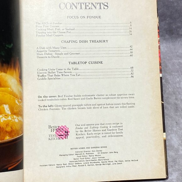 Better Homes & Gardens "Fondue And Tabletop Cooking" Cookbook 1970 Hardcover - Picture 3 of 9